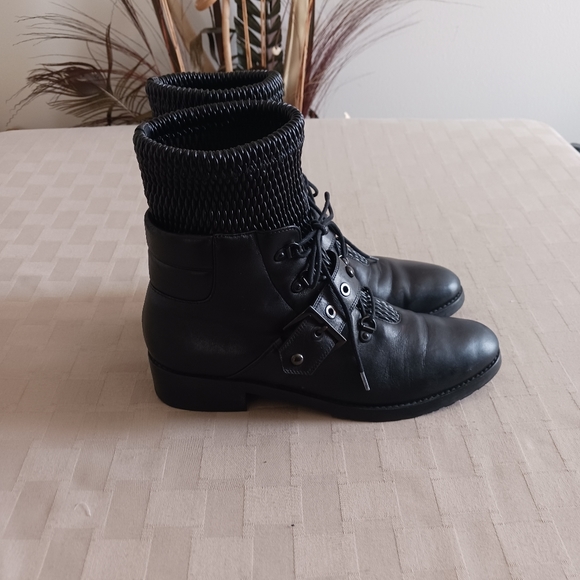 Stuart Weitzman Stitchwork Nappa Leather Quilted Combat Boots - Picture 13 of 16